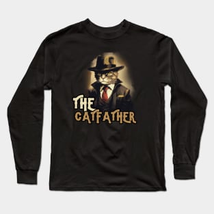 THE CATFATHER, minimalistic, gift present ideas Long Sleeve T-Shirt